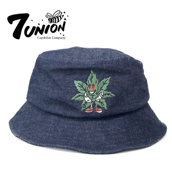 ハット 「7UNION REEFMAN (7ユニオン リーフマン ★ヘンプデニム バケットハット)」★大麻堂限定ダブル購入特典つき