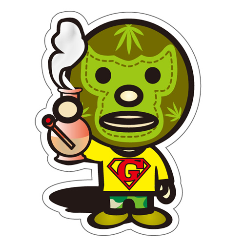 ステッカー「GANJAMAN BONG (ガンジャマン ボング)」